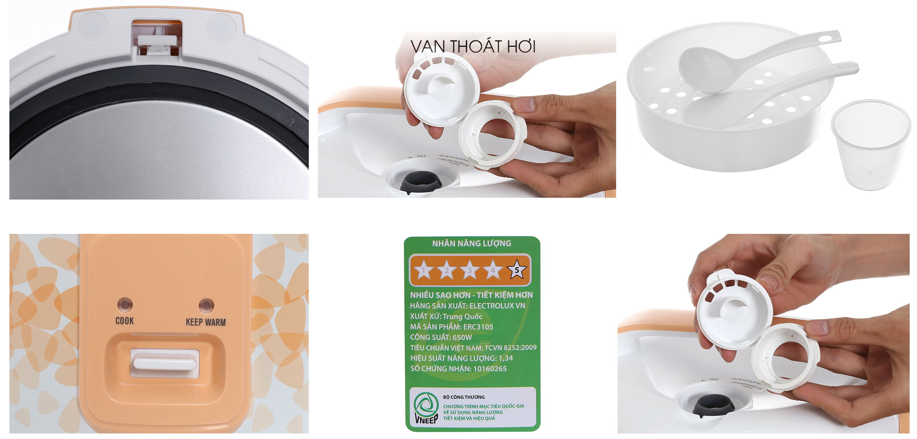 Nồi cơm điện Electrolux 1.8 lít ERC3105