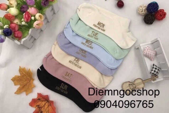 [HCM]COMBO TẤT TUẦN NỮ COTTON ĐẸP GỒM 7 ĐÔI