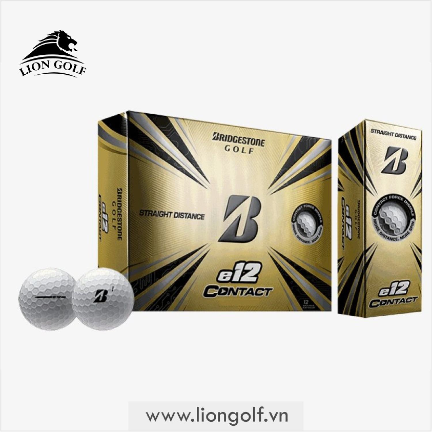 Banh Bridgestone BS E12 Contact White Golf Ball PT202301