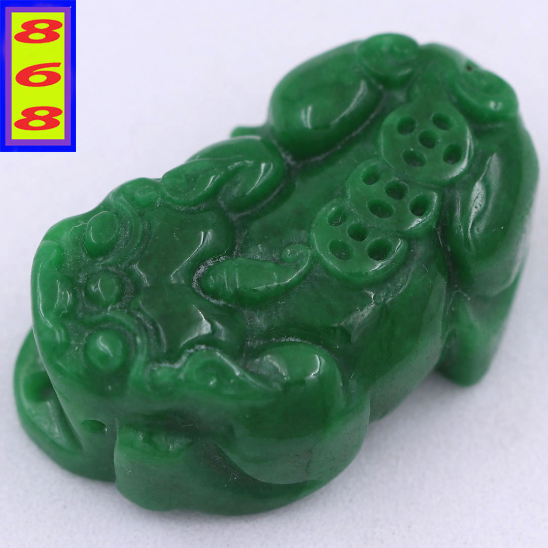 Mặt dây chuyền Tỳ Hưu đá cẩm thạch xanh 4.1cm MTHCTXL - Mặt size lớn - Tặng kèm móc inox - Mang lại tài lộc, may mắn