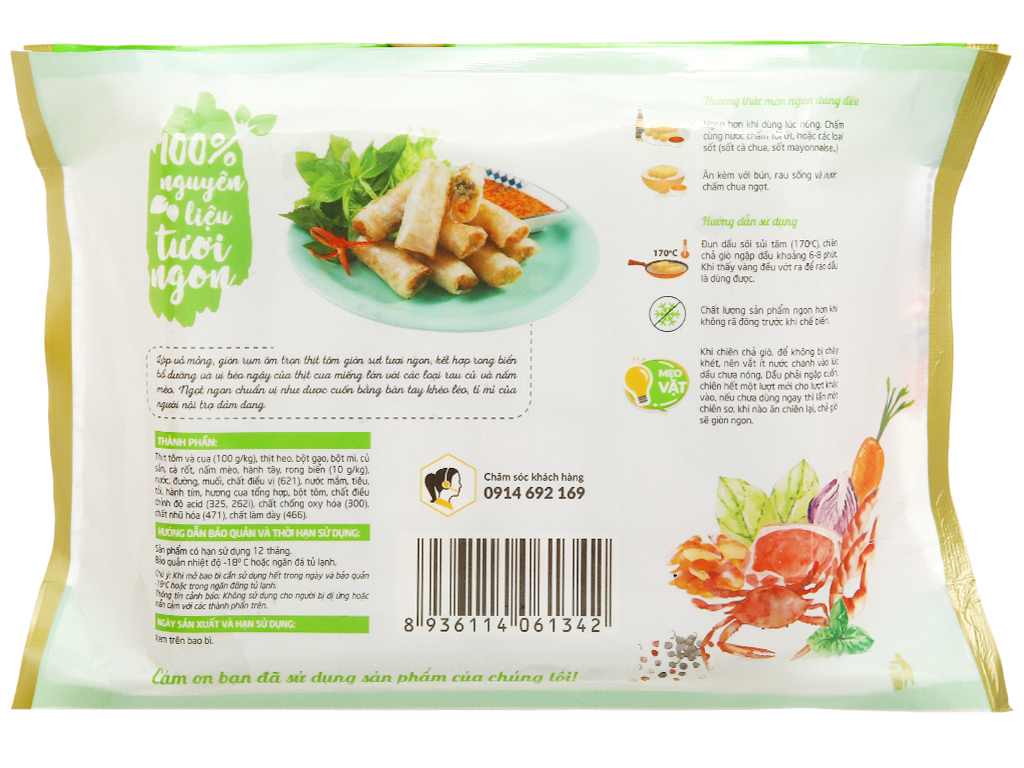 Chả Giò Tôm Cua Rong Biển La Cusina (500gr)