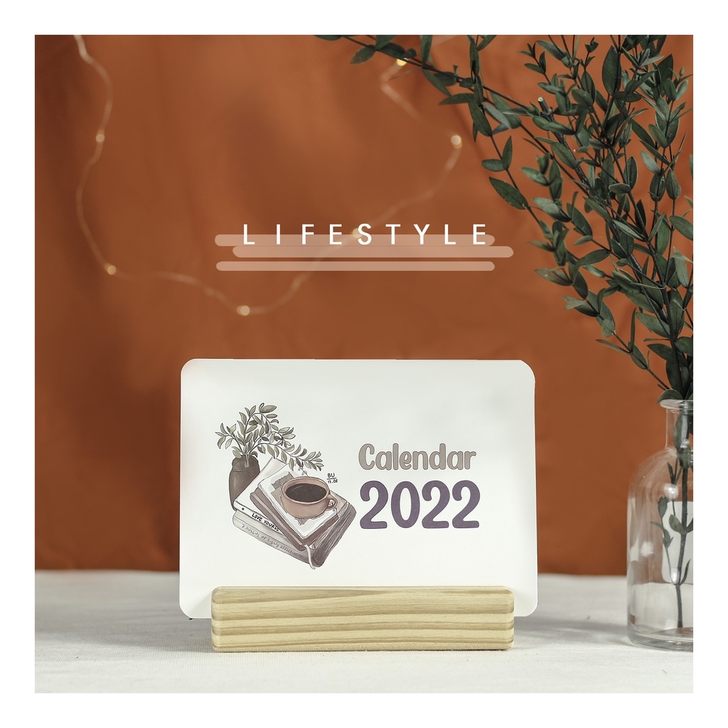 hot LỊCH BÀN ĐẾ GỖ 2022 - Có lịch âm - STHM stationery