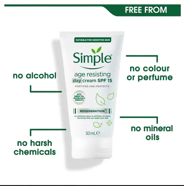 Kem chống lão hoá ngày Simple Age Resisting Day Cream SPF 15 - 50ml (Bill Anh)