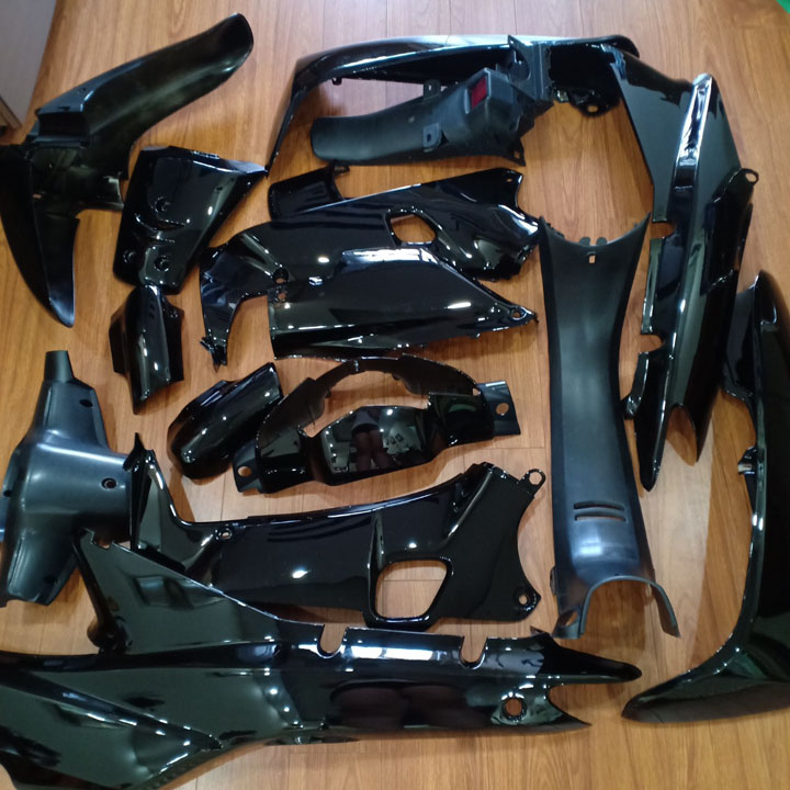 [TẶNG TEM] Dàn áo xe máy - bộ nhựa - vỏ xe máy Wave 110 , Wave Alpha , Wave ZX nhựa ABS nguyên sinh màu ĐEN G535 - có tặng FREE 1 BỘ TEM 3 lớp xịn.,đồ chơi xe máy giá rẻ