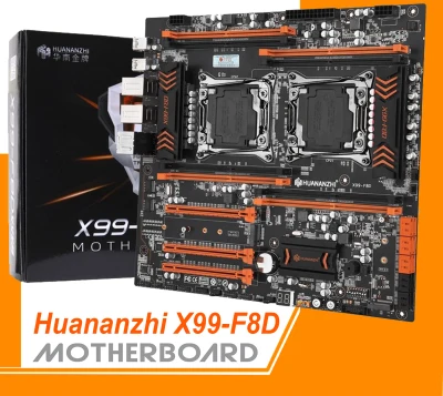 Mainboard HUANANZHI X99-F8D. Bo Mạch Chủ Intel Dual CPU X99 LGA 2011-3 E5 V3 V4 E-ATX. Hàng mới 100% full box. BH: 12T
