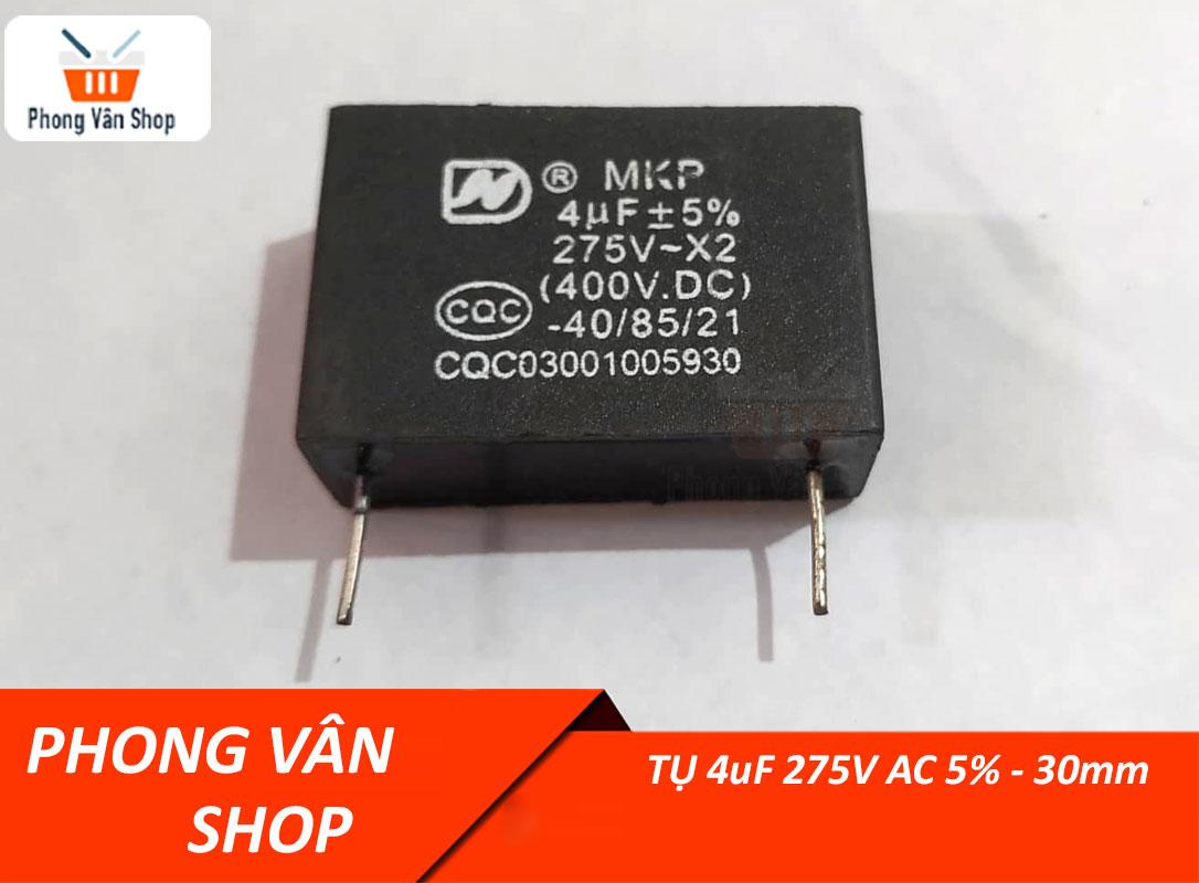 Tụ 4uf 275v ac - chân cắm 30mm