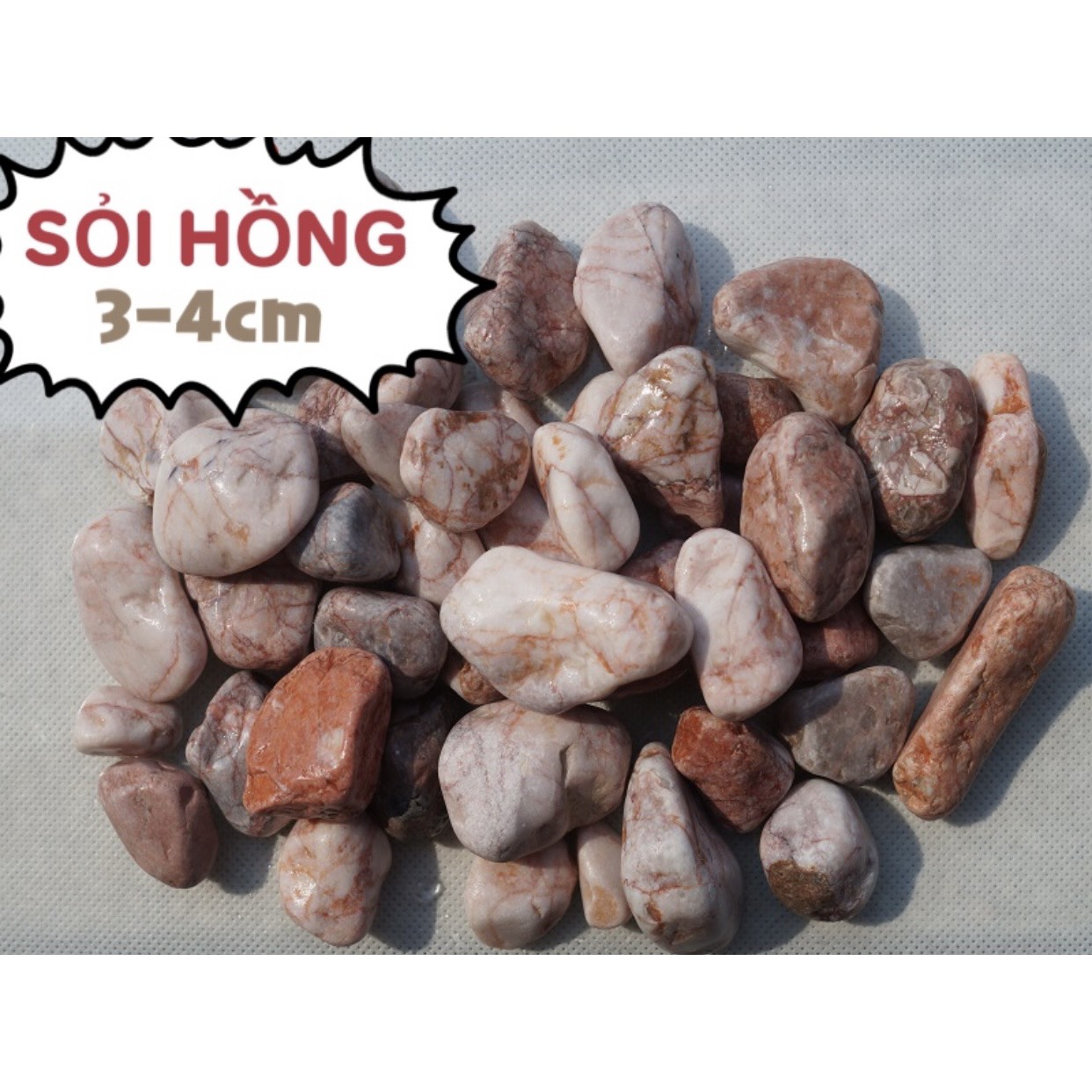 [ Chọn Size] Combo 5kg Sỏi Hồng Trang Trí Bể Cá, Sân Vườn...