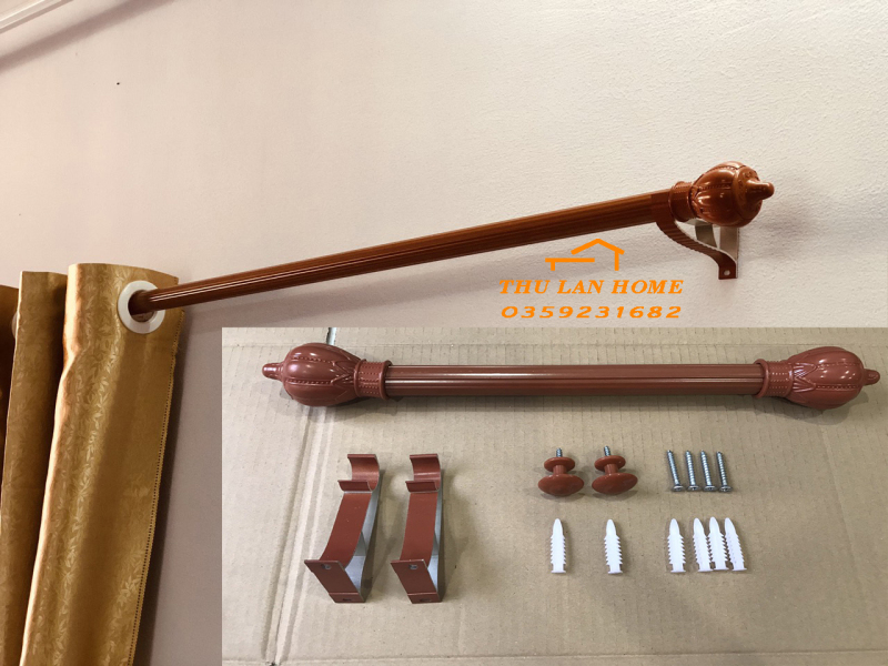 THANH TREO RÈM MÀN MÀU GỖ - HÀNG ĐỦ PHỤ KIỆN - đủ kích thước
