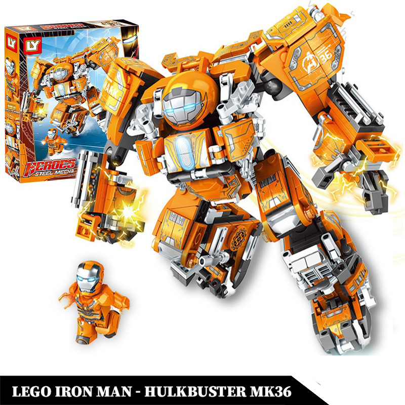 Đồ chơi lắp ráp mô hình Ironman, Hulk Buster dành cho trẻ nhỏ