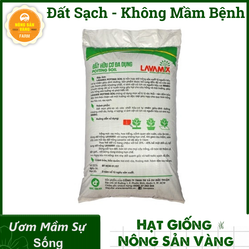 Đất sạch LAVAMIX 6.5 dm3, Đất hữu cơ đa dụng - Nông Sản Vàng