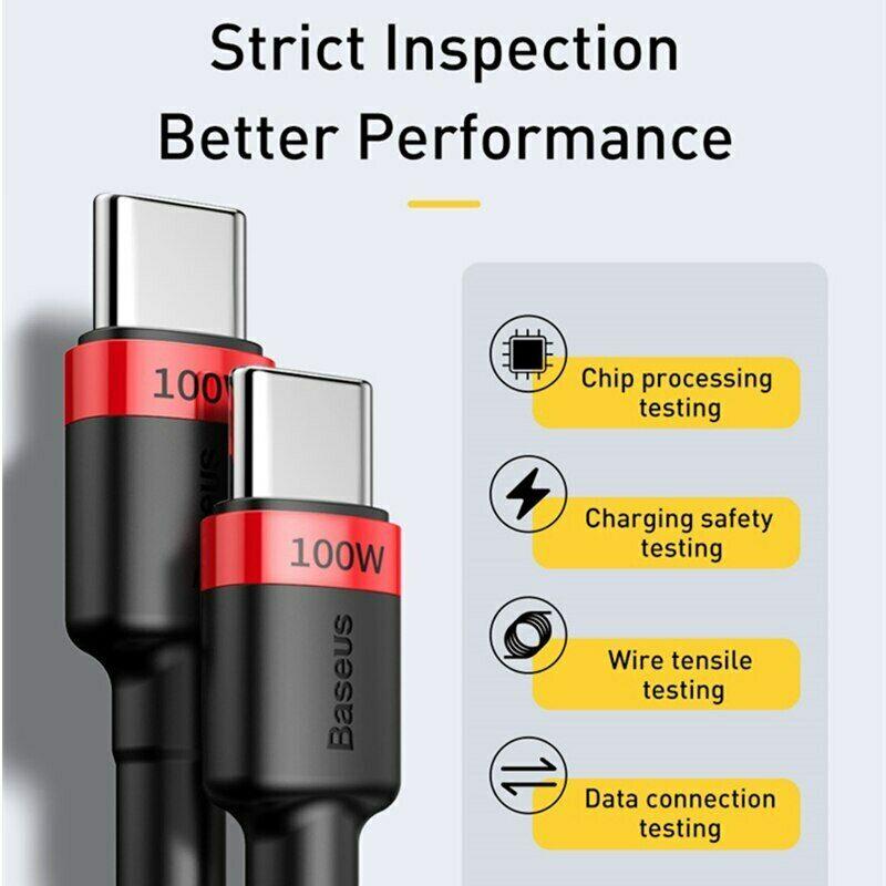 Cáp sạc Baseus Cafule Series USB C to C chuẩn PD 2.0 công suất 100W dài 200cm cho điện thoại , laptop , Macbook