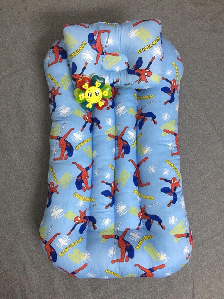 [TẶNG ĐỒ CHƠI XÚC XẮC CHO BÉ] ĐỆM NẰM DI ĐỘNG chất liệu cotton CHO BÉ