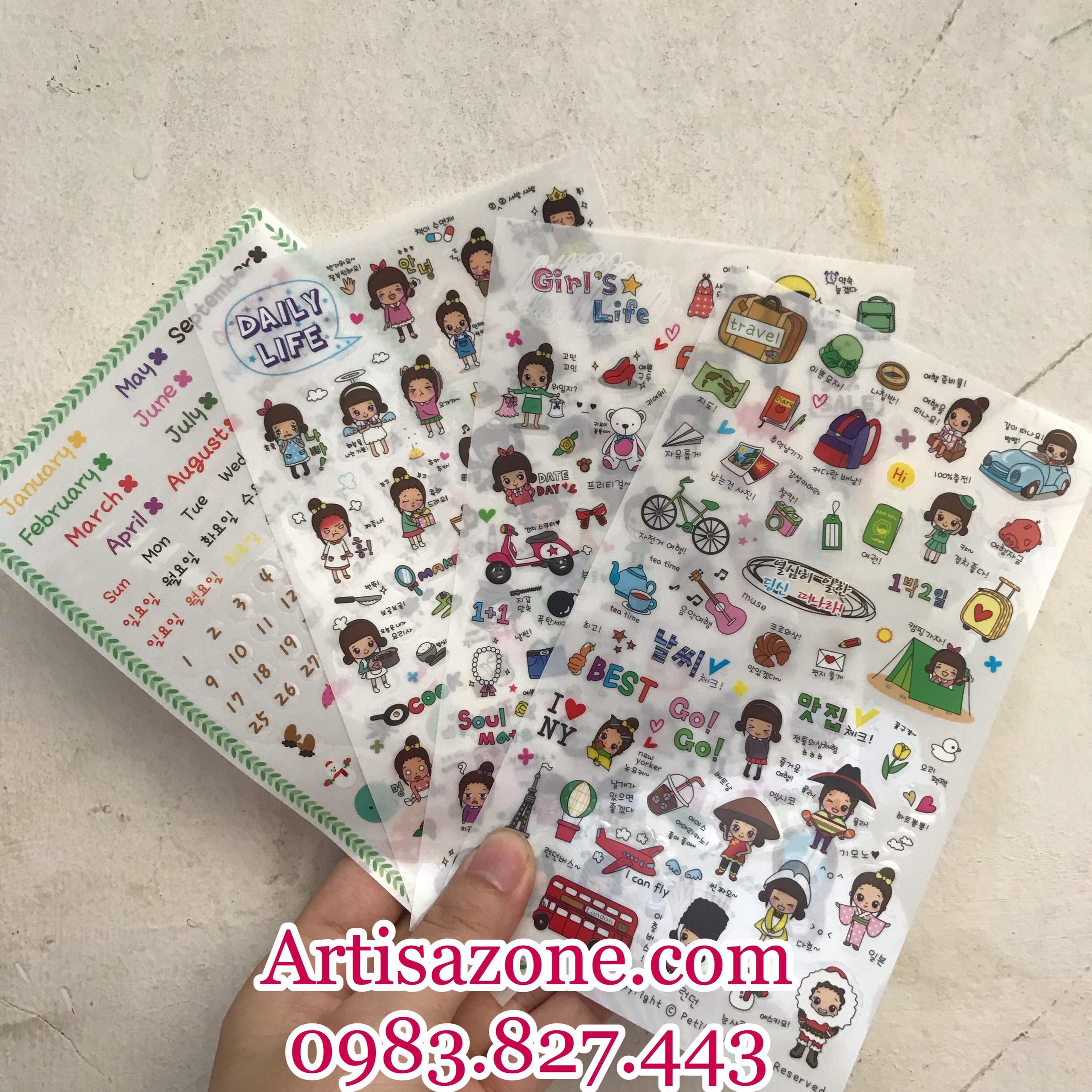 Sticker dán Travel (4 tờ)