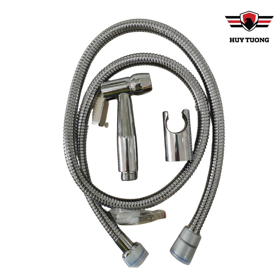 Bộ Vòi xịt vệ sinh inox full phụ kiện chống rỉ cực kì cao cấp, Xịt vệ sinh nhựa trắng loại tốt - Huy Tưởng