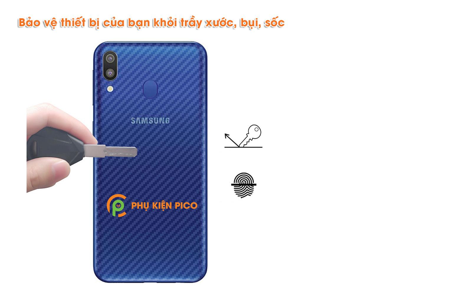 Bộ 3 tấm Dán mặt sau Lưng Carbon 3D Samsung Galaxy M20