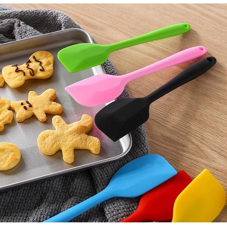 Phới dẹt silicon vét bột,trộn bột_Phới silicon nấu ăn 21cm - 28cm ( giao MÀU NGẪU NHIÊN)