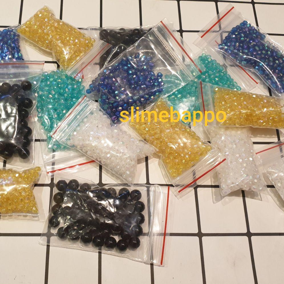 4 bịch Hạt nhựa trang trí slime nhiều màu