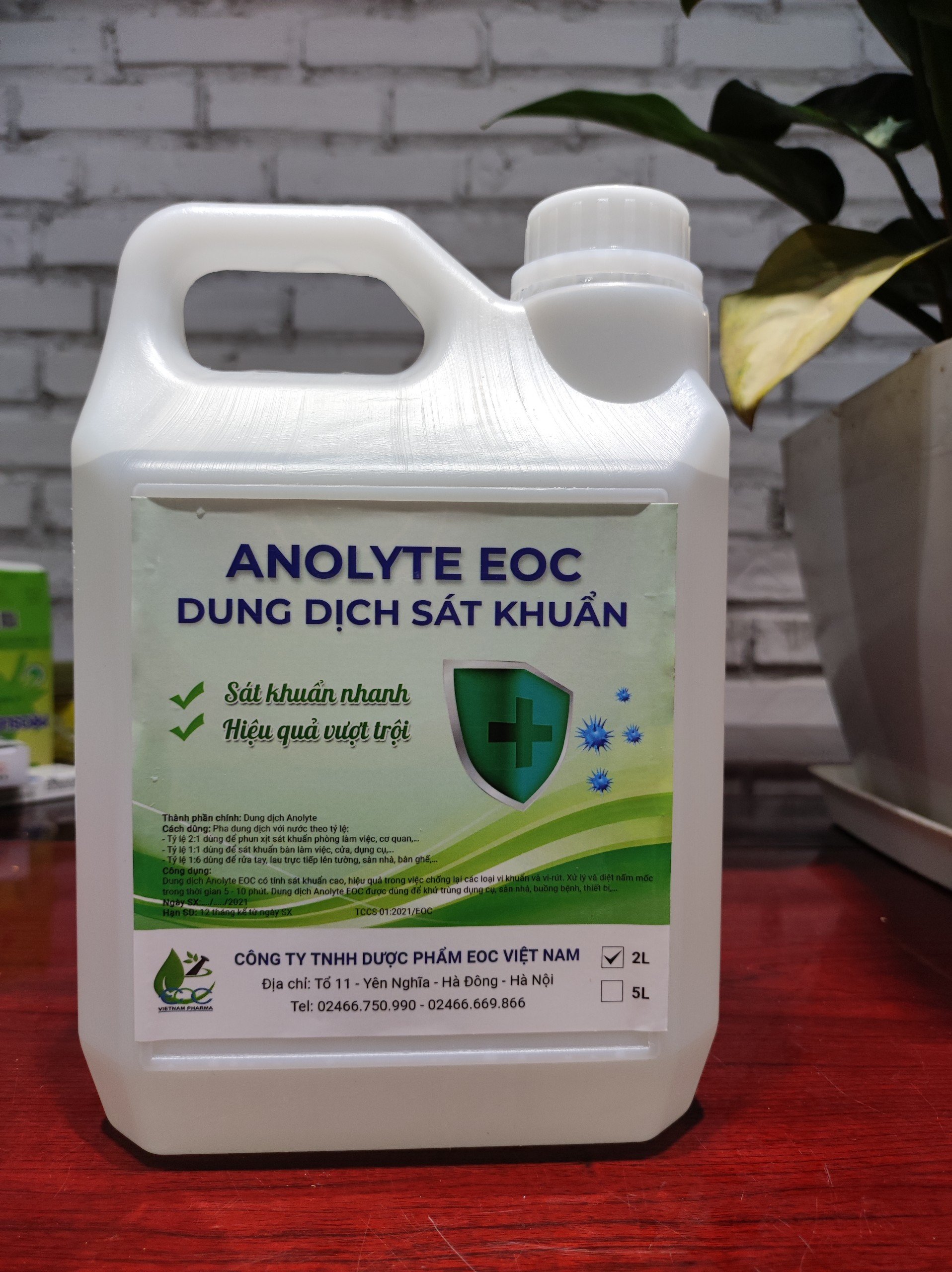 Dung dịch s&aacute;t khuẩn ANOLYTE EOC can 2 l&iacute;t (nước A)