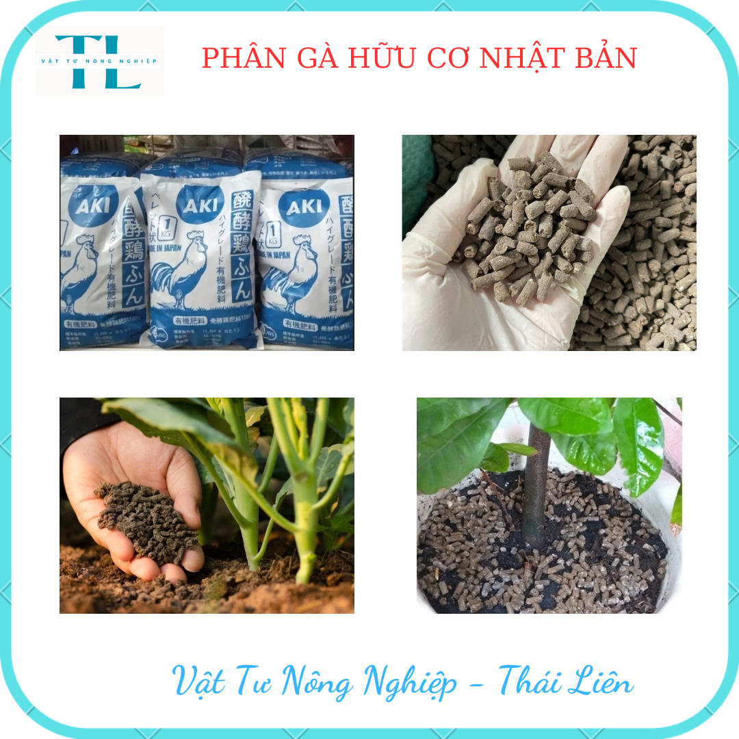 [Túi 5kg] Phân Gà Nhật AKI ĐGT Viên Nén Hữu Cơ Tan Chậm