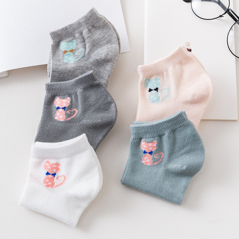 Set 5 Đôi Vớ ngắn nữ Mèo con Chibi - NHShop