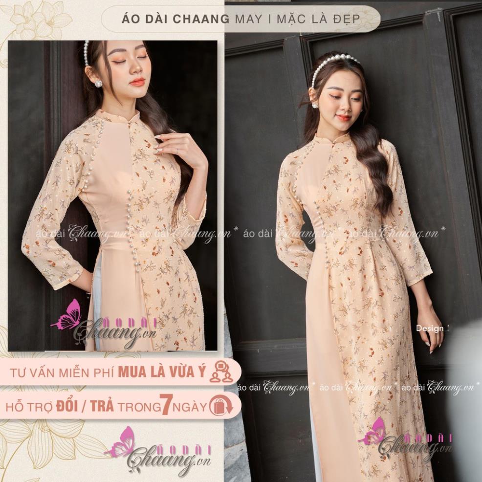 Áo dài cao cấp hoa nhí??Áo dài 4 tà thiết kế truyền thống voan ép cách điệu đẹp đủ size