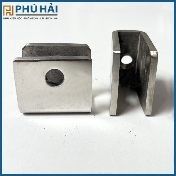 Kẹp kính vuông U inox 304 nhỏ