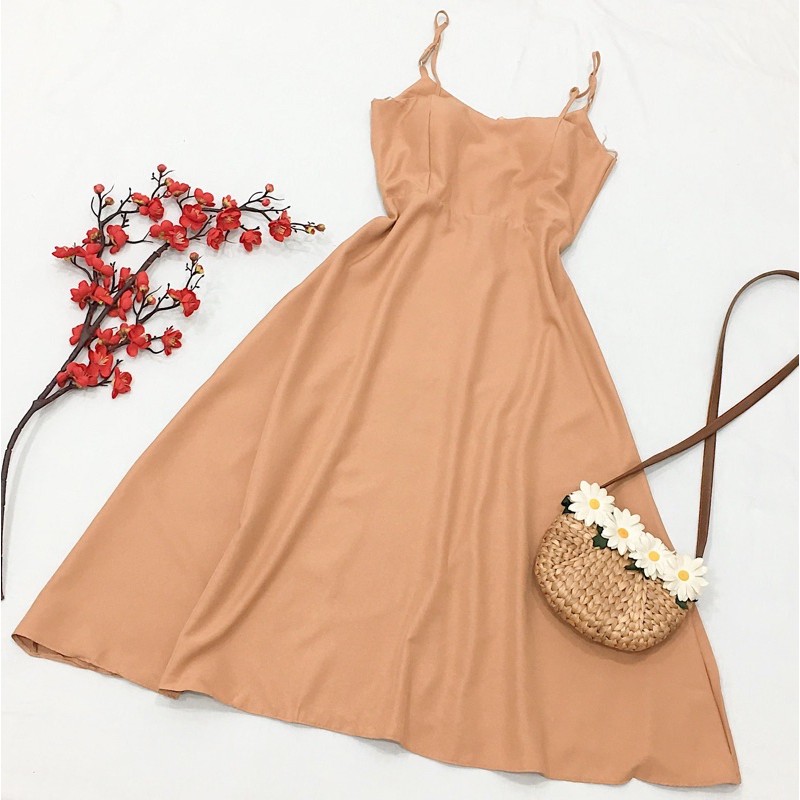 Đầm maxi 2 dây có mút ngực 3 màu