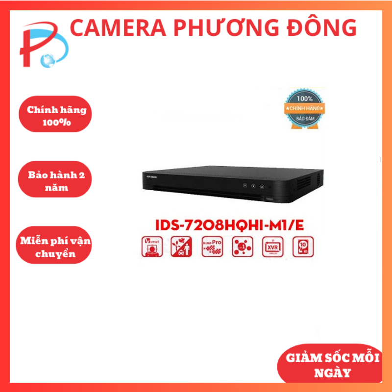 Đầu ghi hình tvi 4mp 8 kênh hikvision ids-7208hqhi-m1/e - hàng chính hãng