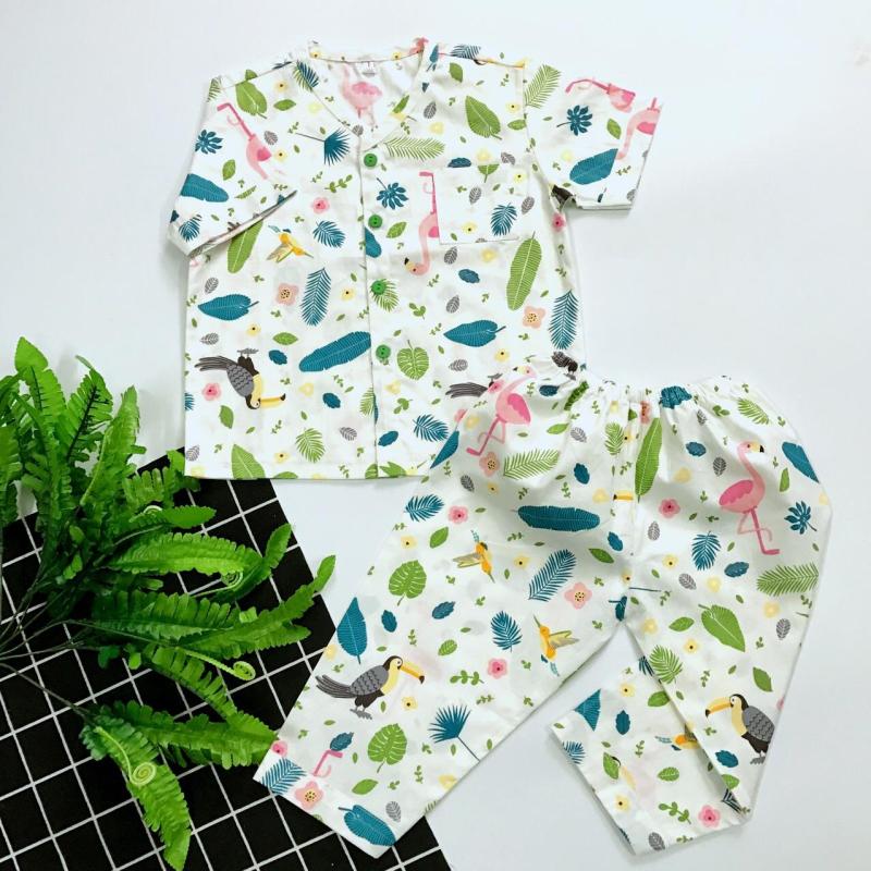 Nơi bán Pijama cho bé hình vườn chim 10-20kg