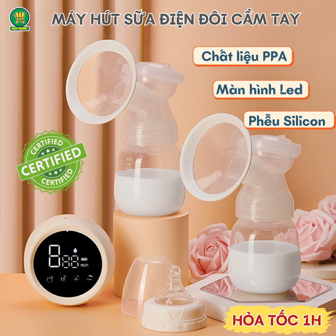 Máy hút sữa điện đôi thông minh miss baby mz-608t - dòng máy hút sữa đôi không dây rảnh tay sạc pin cao cấp