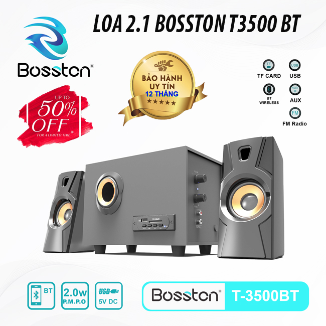 Loa bluetooth bosston t3500 - loa vi tính bosston t3500 bt - loa vi tính 2.1 bosston t3500 bt âm thanh mạnh mẽ bảo hành 12 tháng