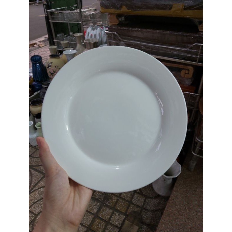 Đĩa sứ bằng màu trắng BT (đĩa sứ cạn, đĩa sứ nông)
