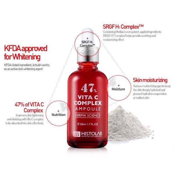 [HISTOLAB 47] Tinh chất sáng da, mờ thâm HISTOLAB Vita C Complex Ampoule 47% 50ml