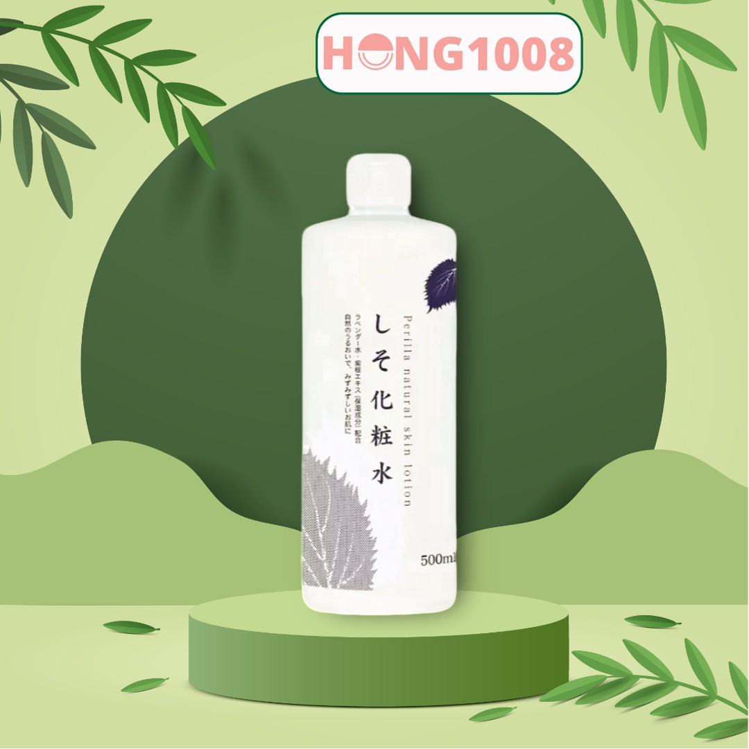 [Hoàn tiền 20%] Nước hoa hồng lá tía tô Perilla Natural Skin Lotion 500ml Nhật Bản - Shop Hong1008