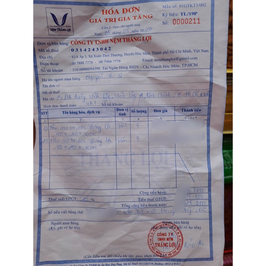 Nệm Cao Su Non thắng lợi  Dày 5Cm