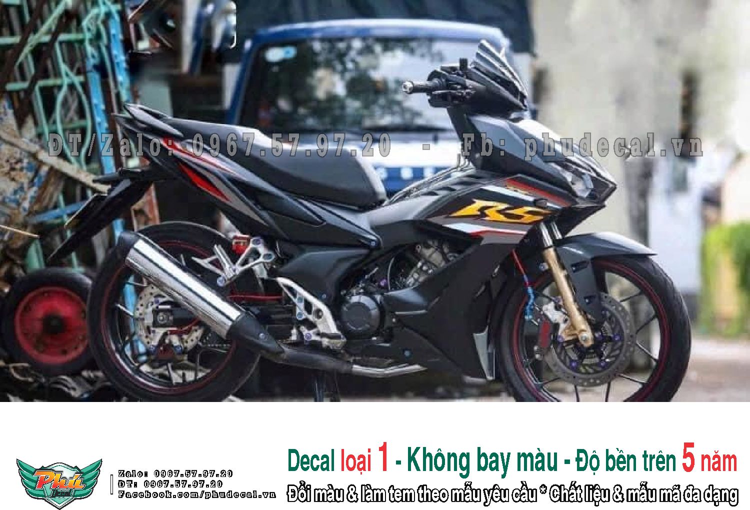 Tem rời xe Winner X đen Rs