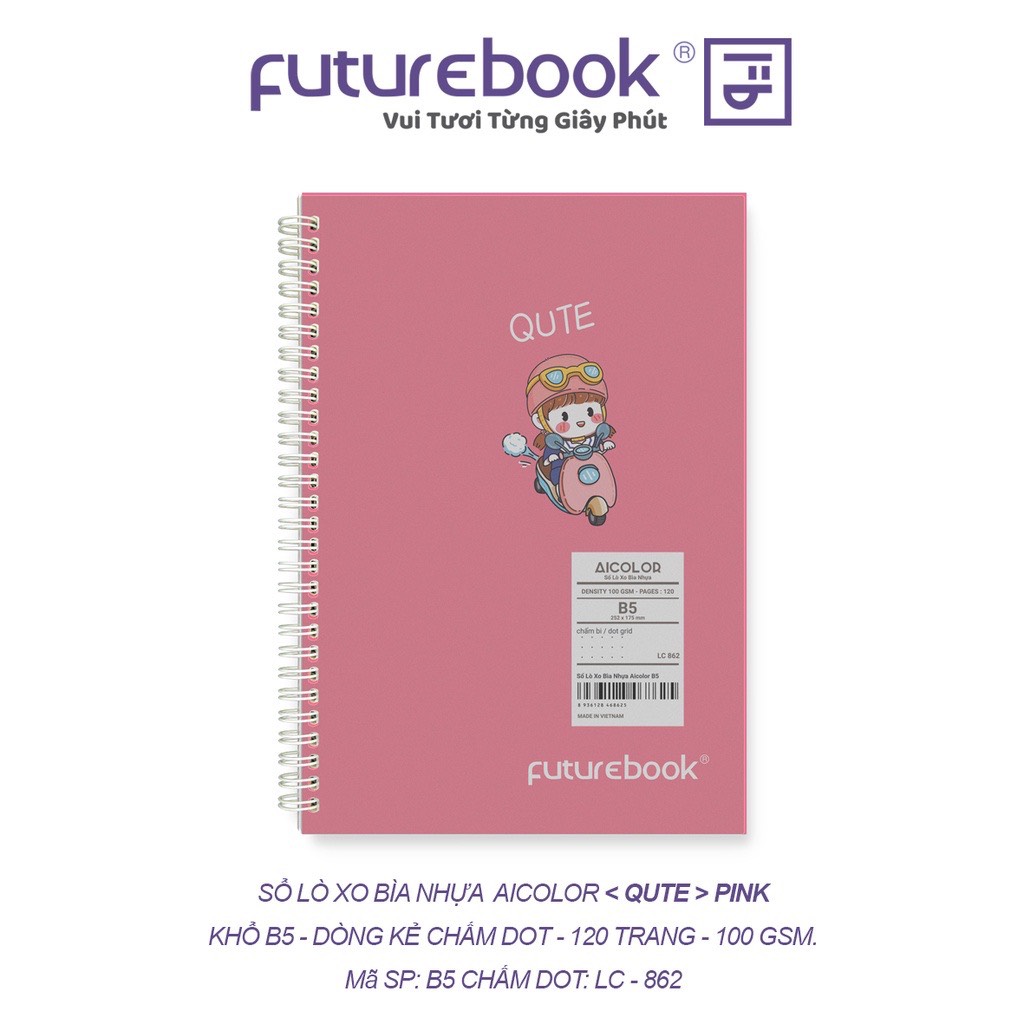 B5 aicolor plastic spiral notebook, 1 inner optional papers, planner office school supplies, futurebook stationery.