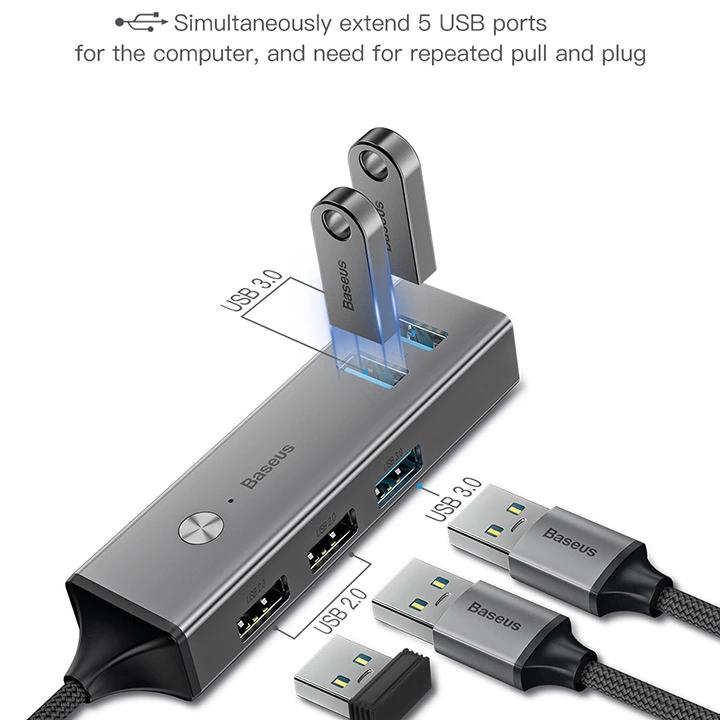 Bộ HUB chuyển đổi Type C sang 5 cổng USB 3.0 (Type C 3.0 to 3 USB3.0 + 2 USB2.0 OTG HUB)