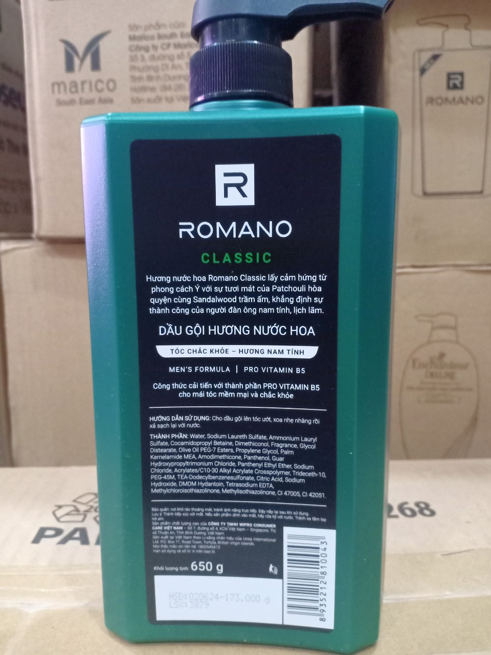 dầu gội ROMANO 650ml chính hãng