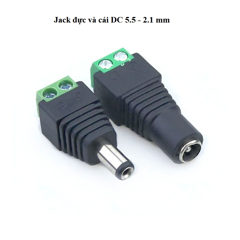 Bộ 2 cặp Jack DC 5.5x2.1mm đầu vào cổng Domino (Jack Đực / Cái)