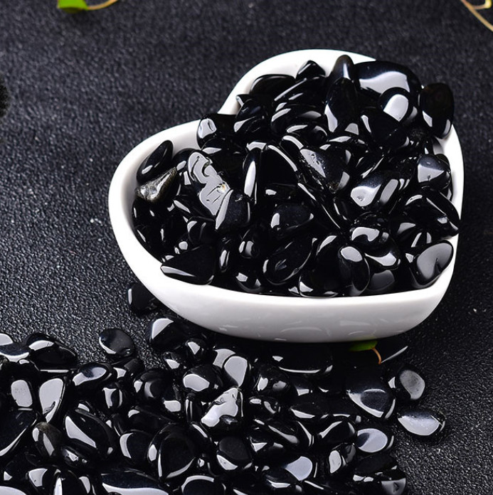 [0,3kg Đá tự nhiên 100%] Đá thạch anh đen