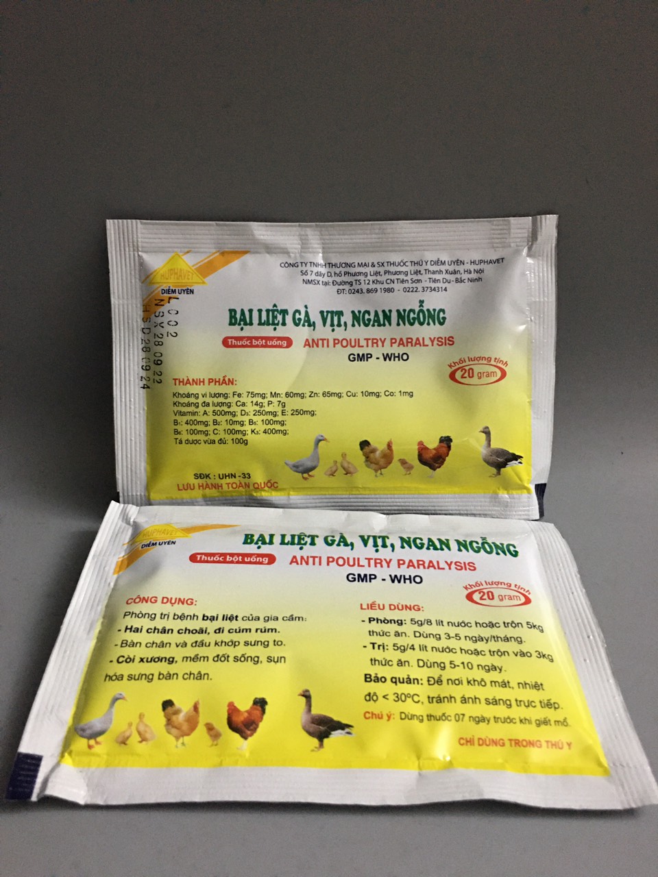 Bại liệt gà, vịt, ngan, ngỗng (20gam)
