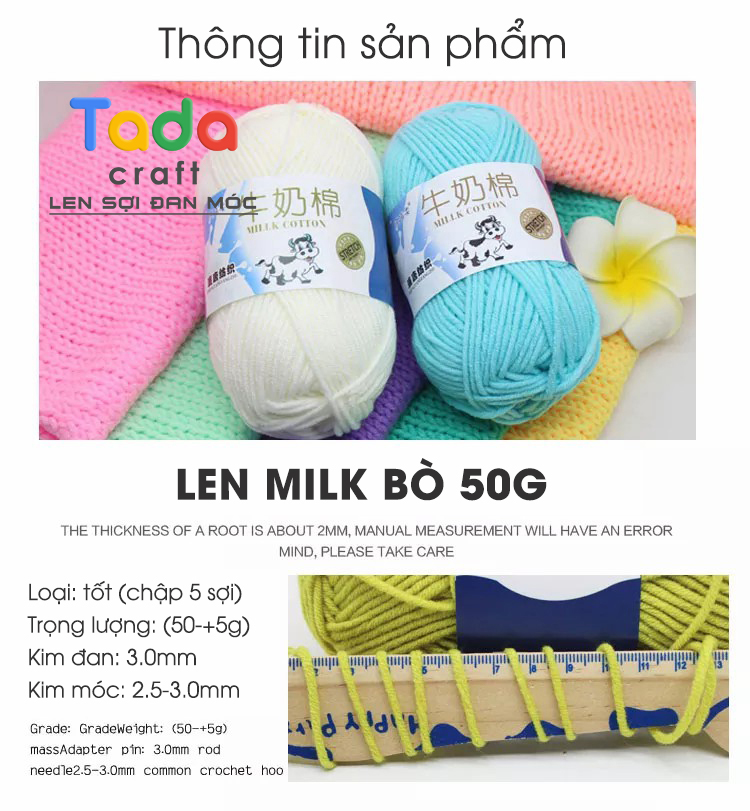 Len Milk Bò 50gr (Mã 01-50)
