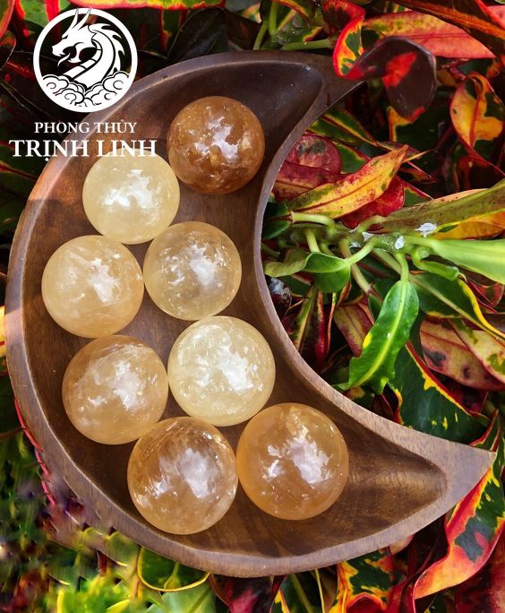 Quả Cầu Thạch Anh Vàng thanh tẩy Tarot, Reiki, thiền định, phong thủy