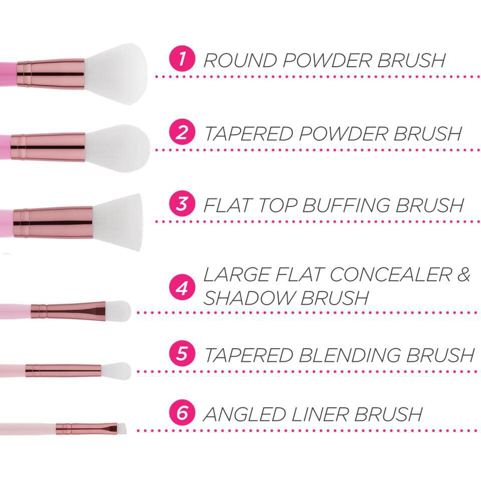 [HCM]Cọ Bh Cosmetics Mini Pink Perfection Brush Set 6 Pieces