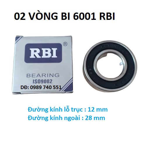 02 Vòng bi 6001 RBI chất lượng cao