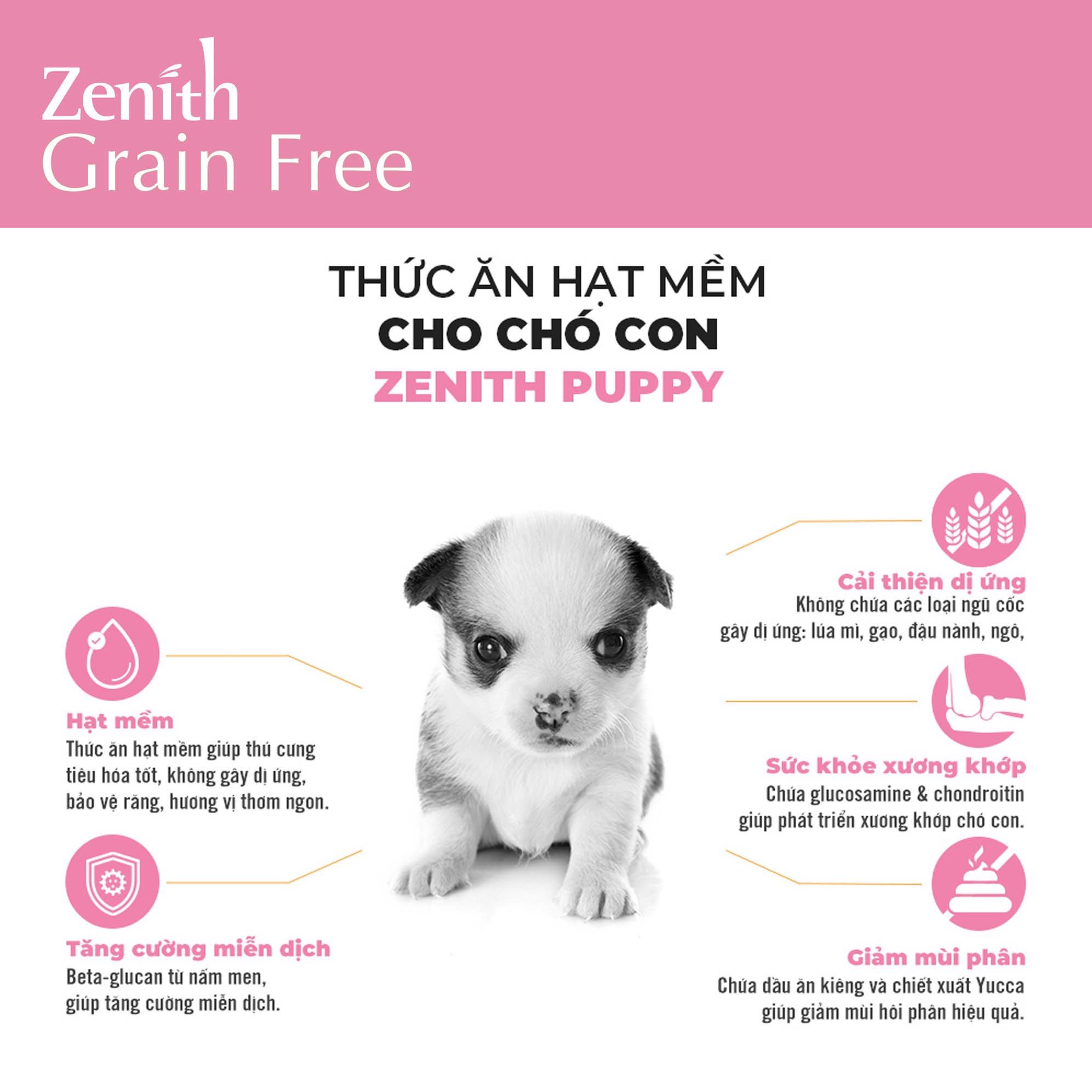Hạt mềm Zenith Puppy dành cho Chó Con, Chó Biếng Ăn