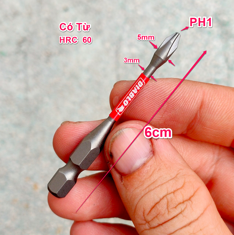 Mũi Vít Ngắn Ph0 Ph1 Ph2 Ph3 SL5, Vít điện tử
