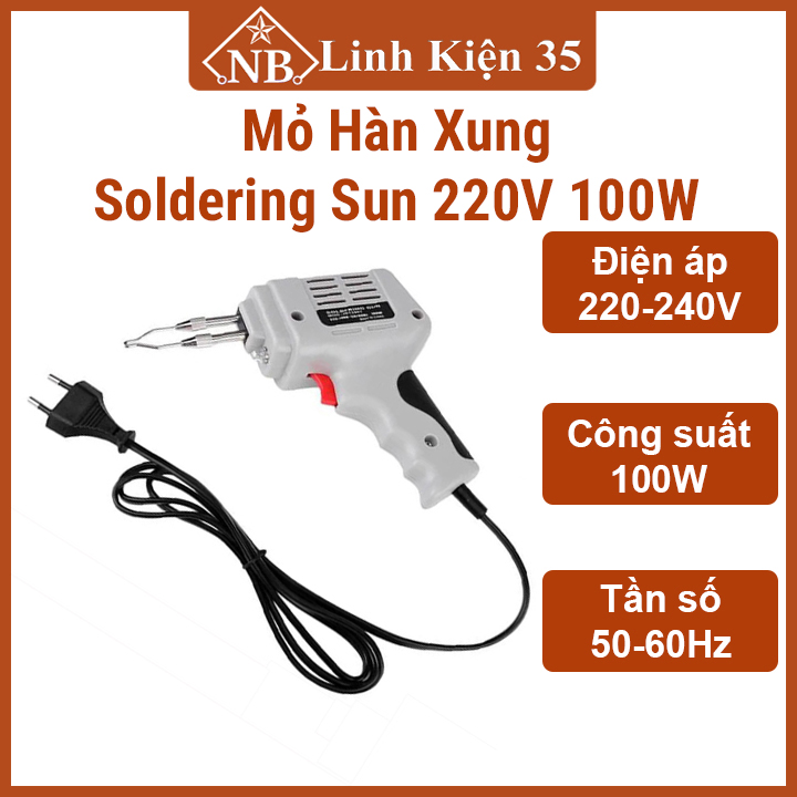Mỏ hàn xung soldering gun 220v 100w tặng thêm 1 mũi hàn