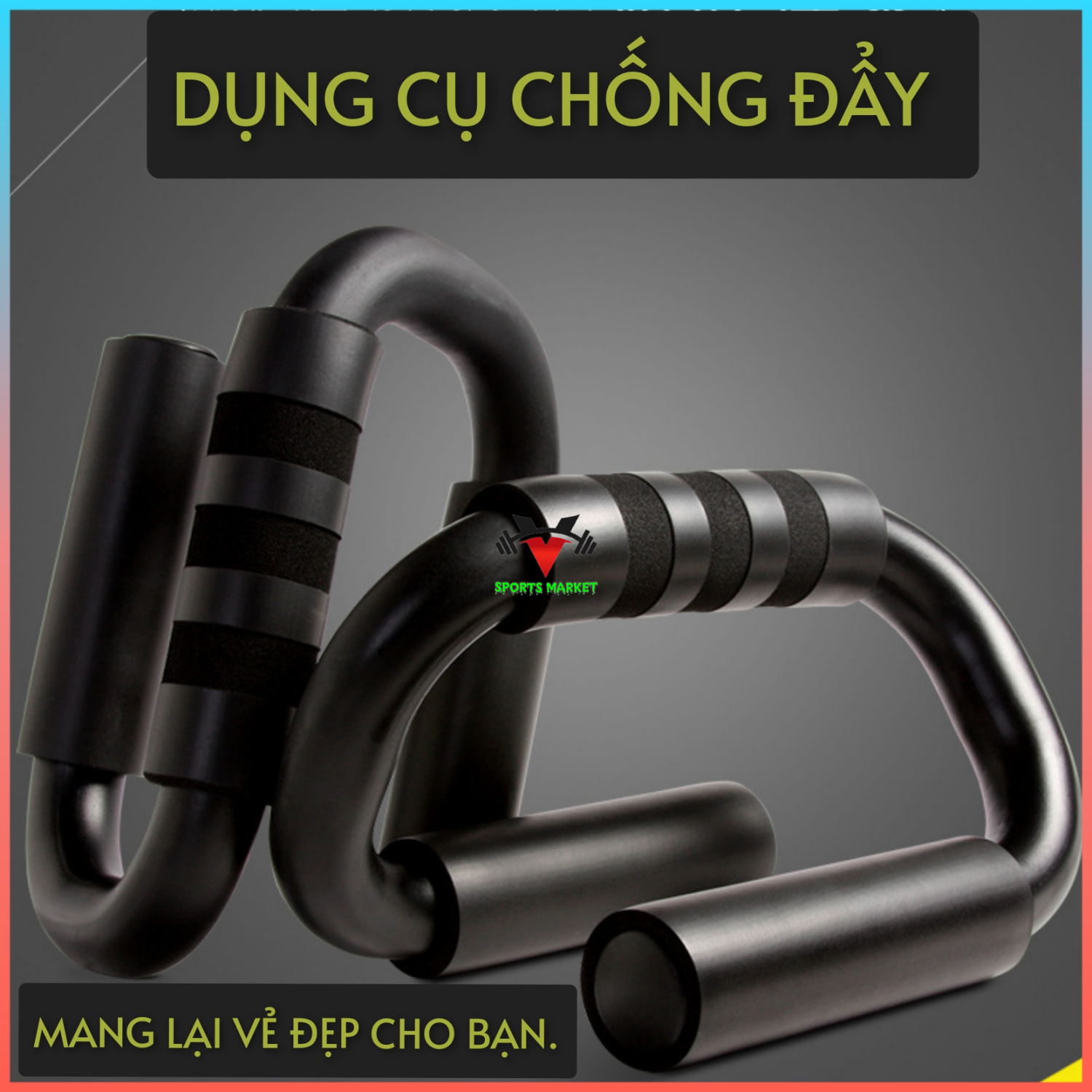 Dụng Cụ Tập Hít Đất Cao Cấp, Dụng Cụ Chống Đẩy Đa Năng (Chất Liệu Thép Cabon)